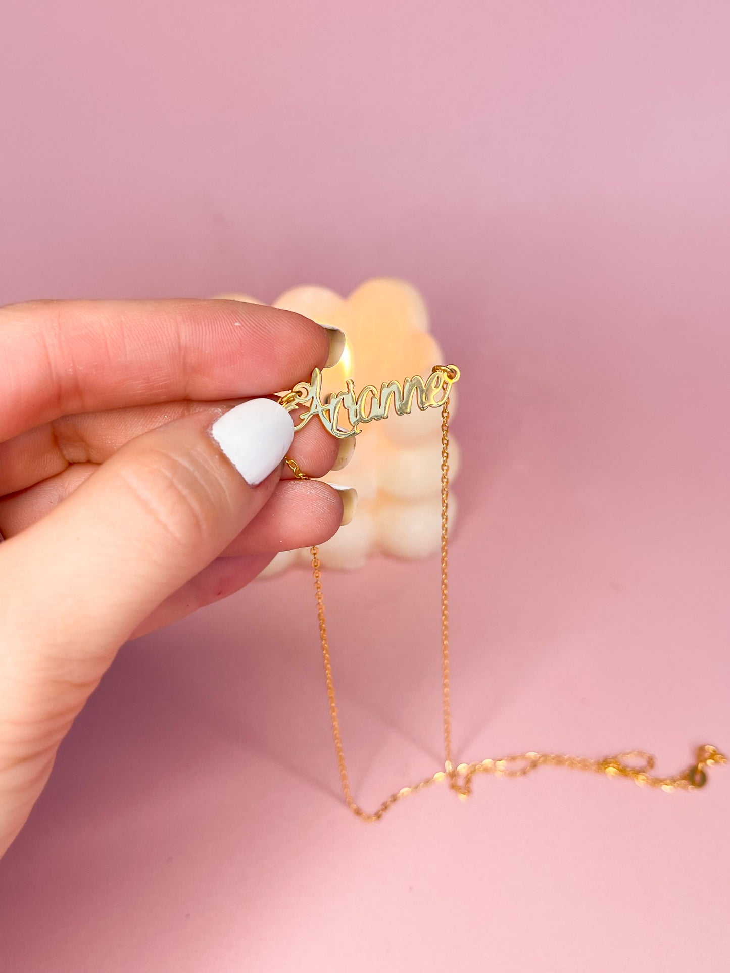 Cadena Nombre Plata 925 con baño de oro