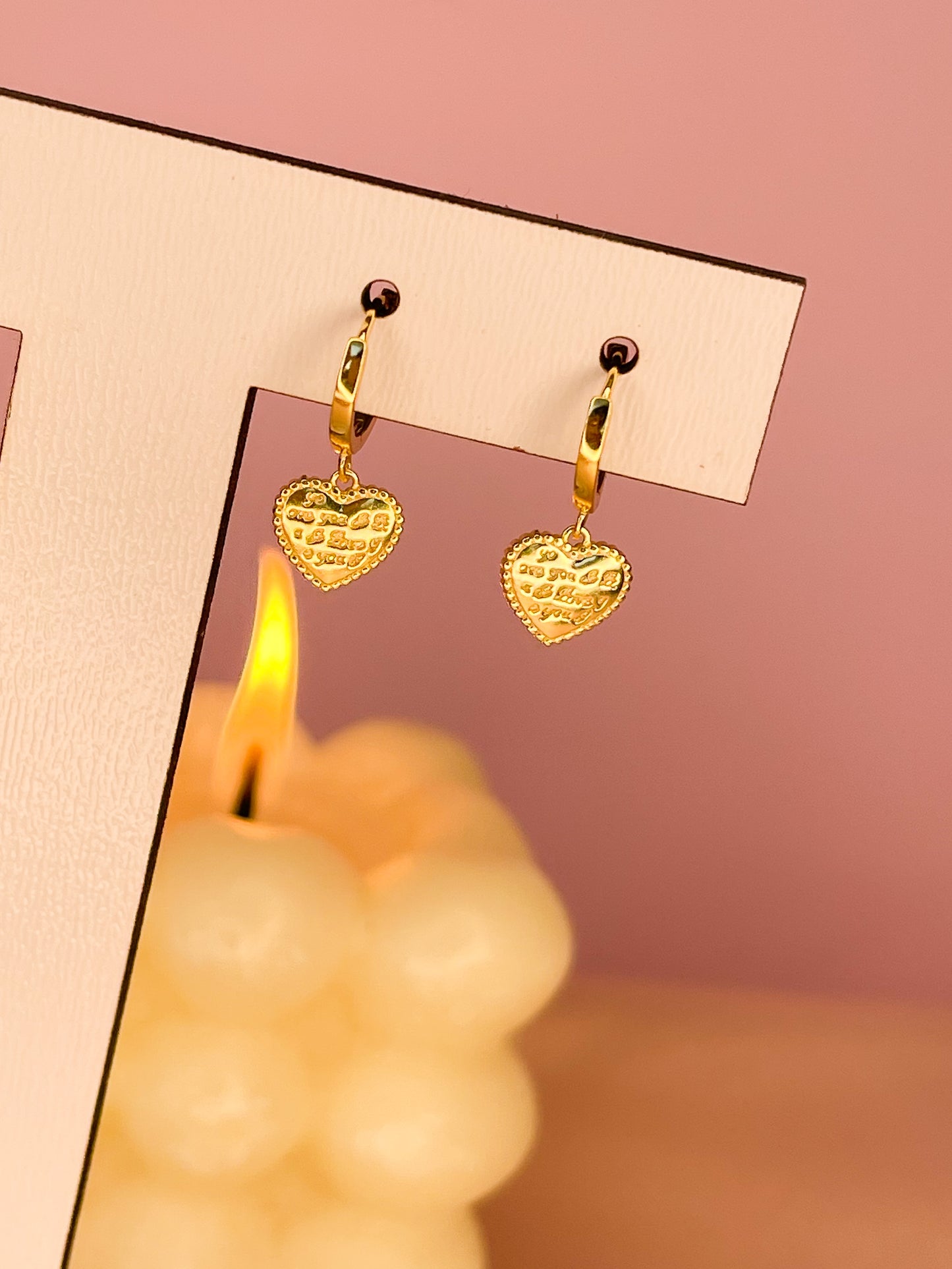 Set I love you plata 925 bañados en oro