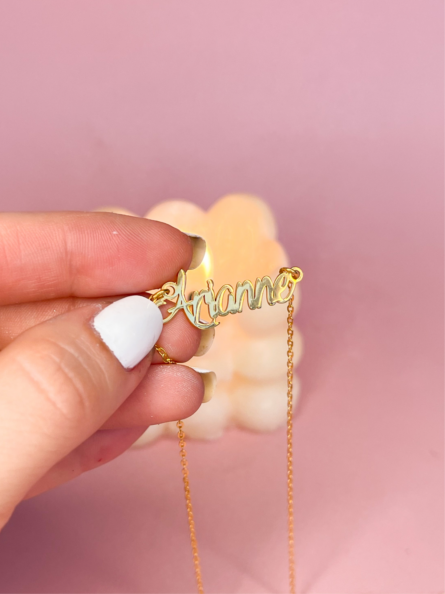 Cadena Nombre Plata 925 con baño de oro