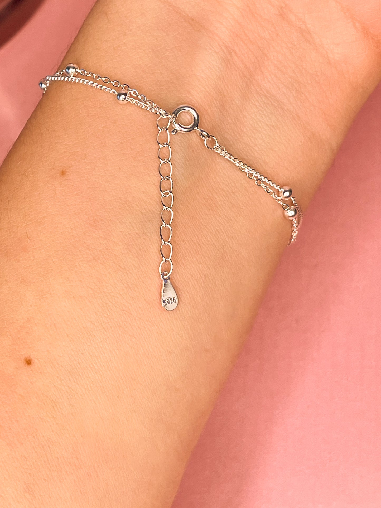 Pulsera Double Layered Heart plata 925