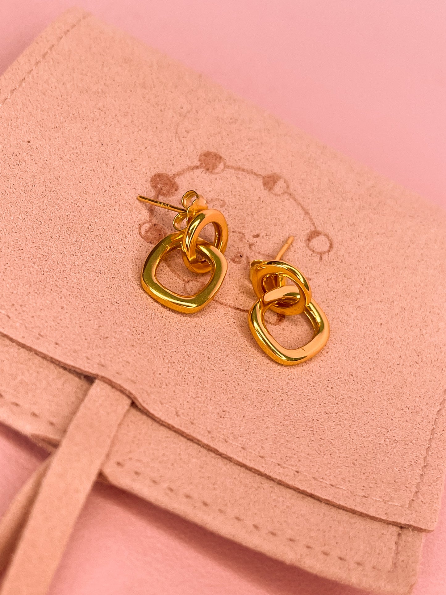 Aretes Double Trendy Plata 925