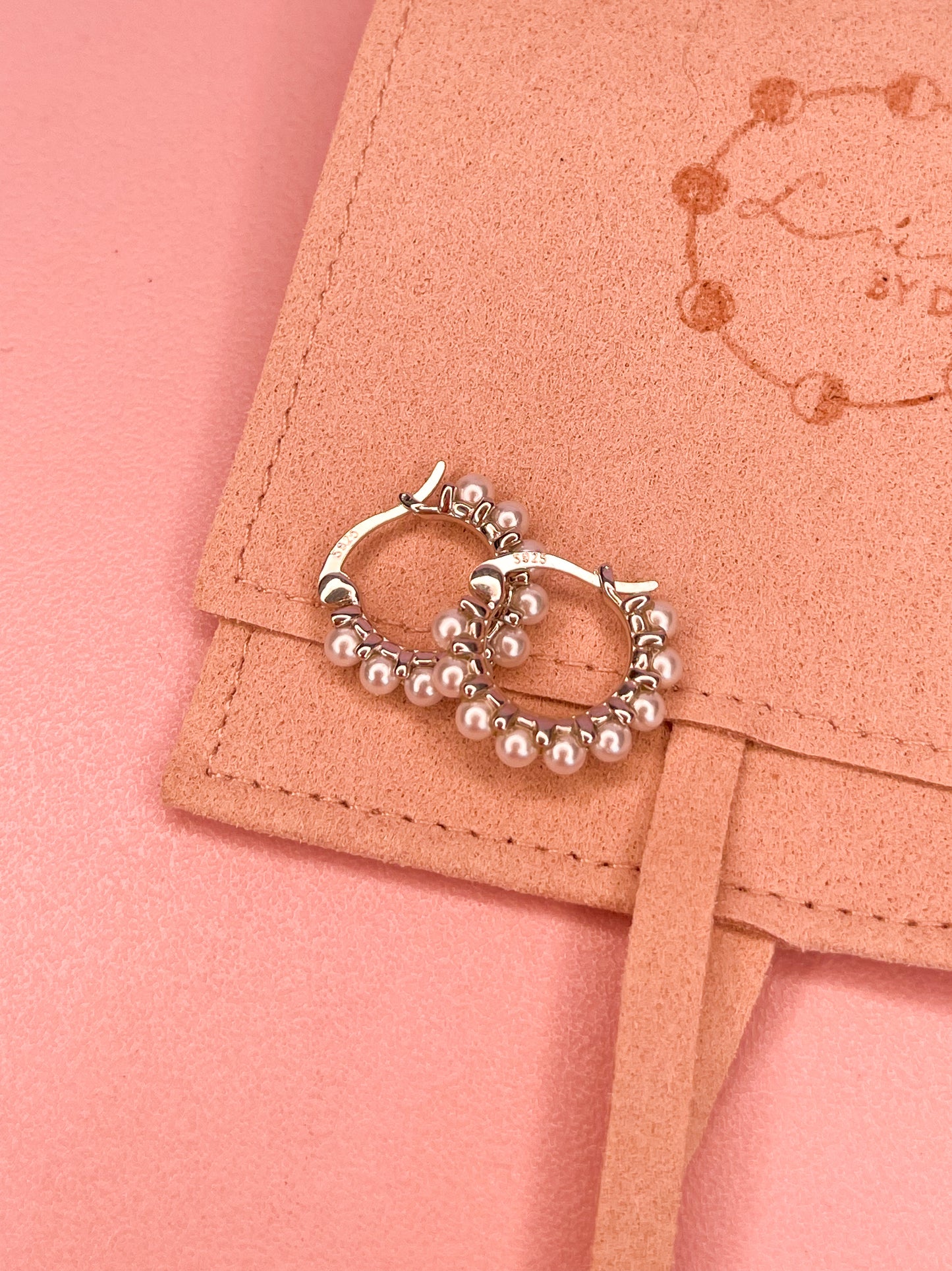 Argollas con Perlas en Plata 925