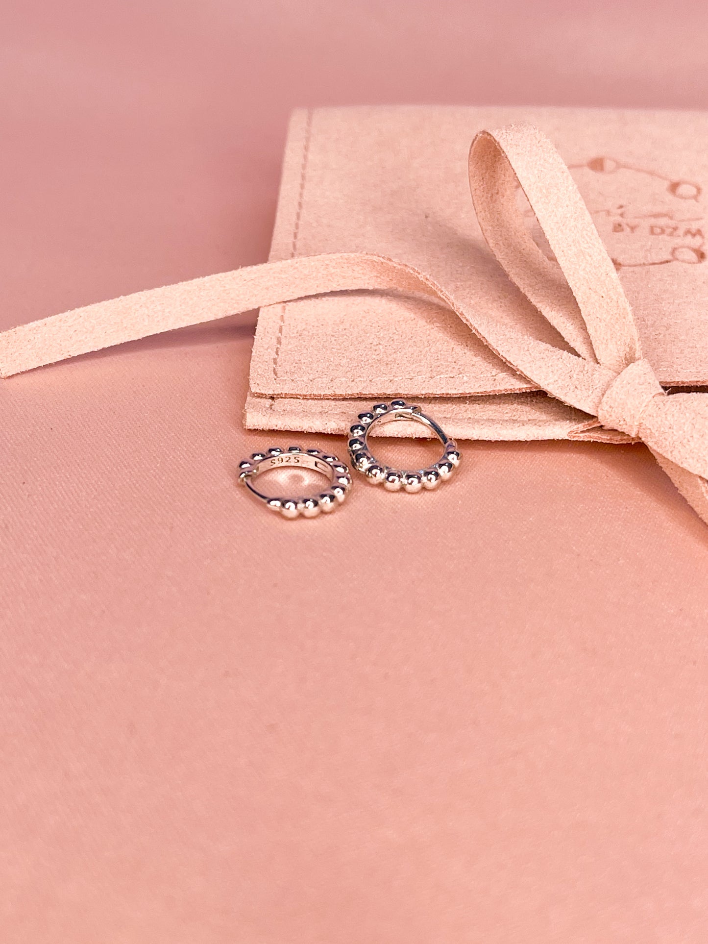 Argollas Bead Hoops Plata 925