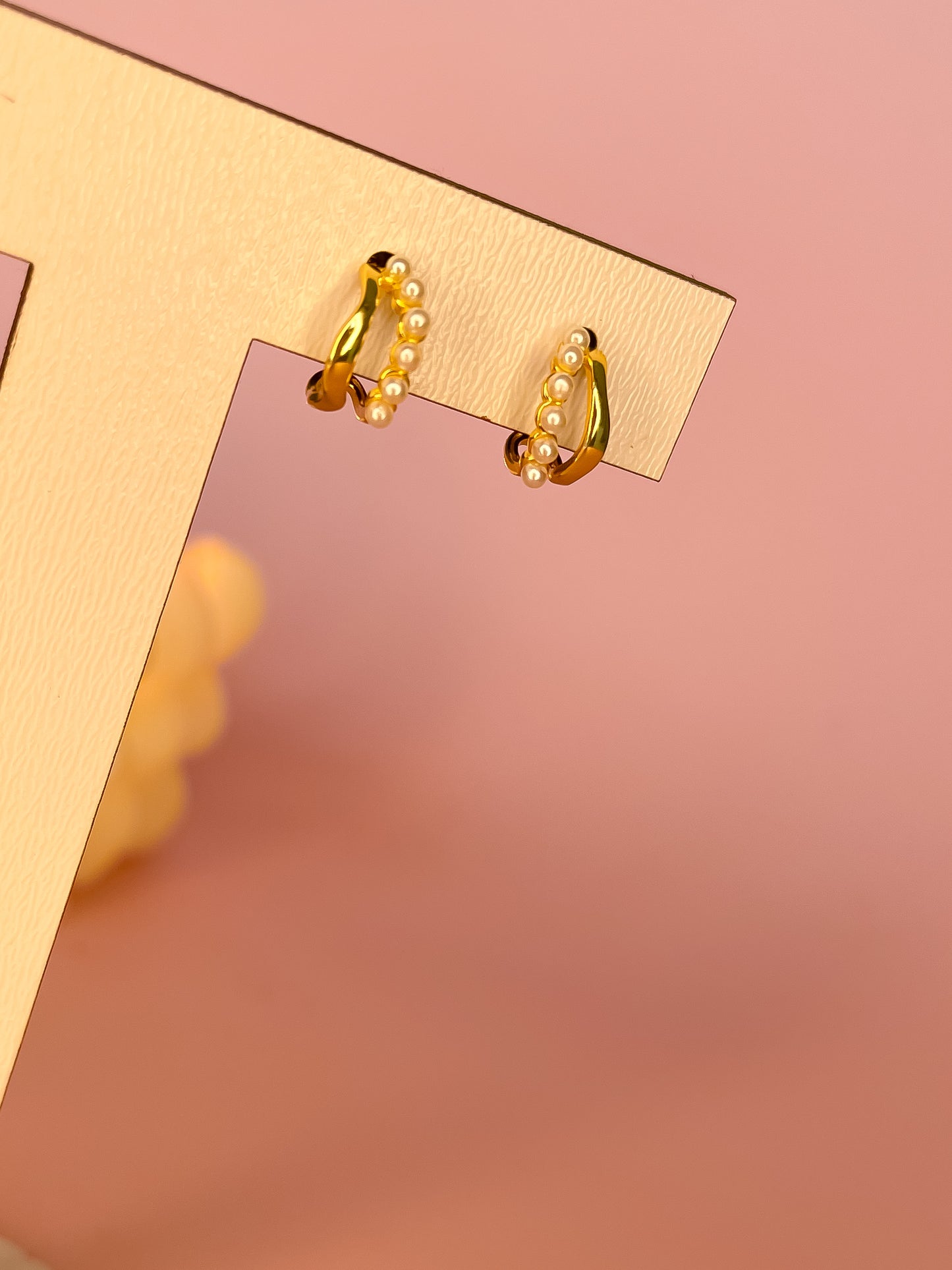 Aretes Pearls French Plata 925 bañados en oro